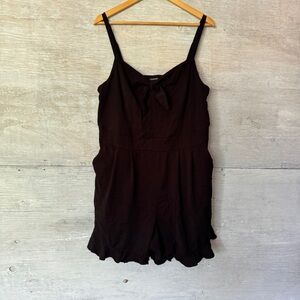 Torrid Size 2 Black Challis Tie-Front Romper